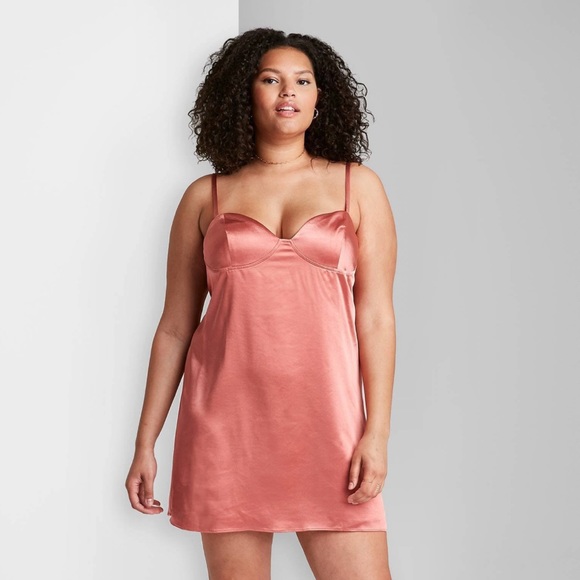 wild fable Dresses & Skirts - Wild Fable Satin Mini Dress in Copper Dusty Rose Pink, Size XXL (NWT)